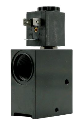 Solenoid valve 2-2 way, 24 V for Testomat® LIMIT our item number 40689 Product standing View of right side